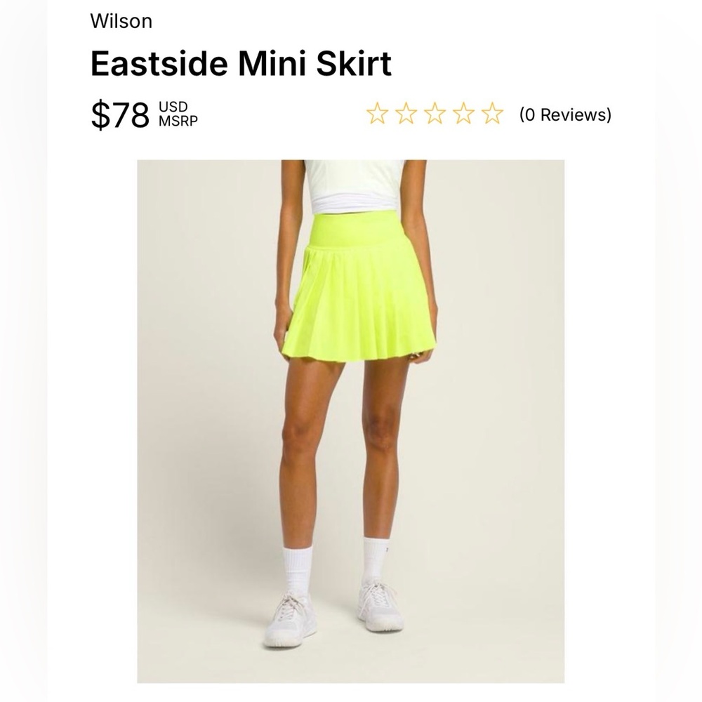 Wilson Neon Yellow Skirt - Pickleball, Tennis, Golf